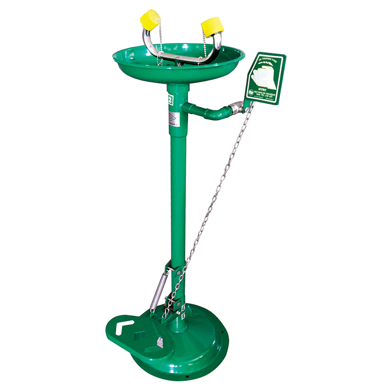 Industrial, galvanized steel, floor eye wash station