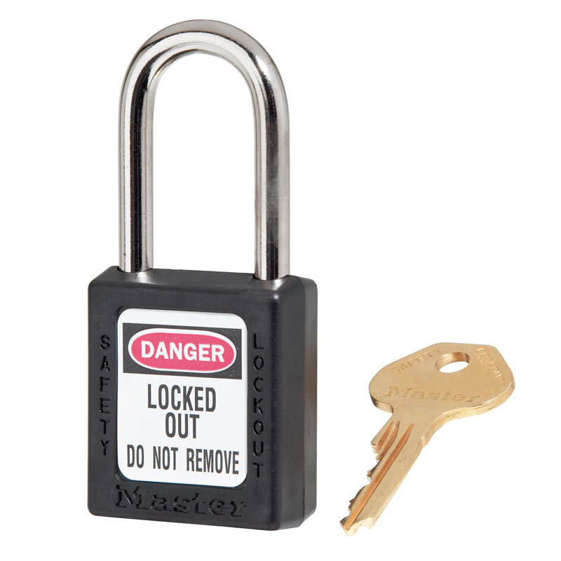 Black Zenex™, thermoplastic safety padlock 410BLK