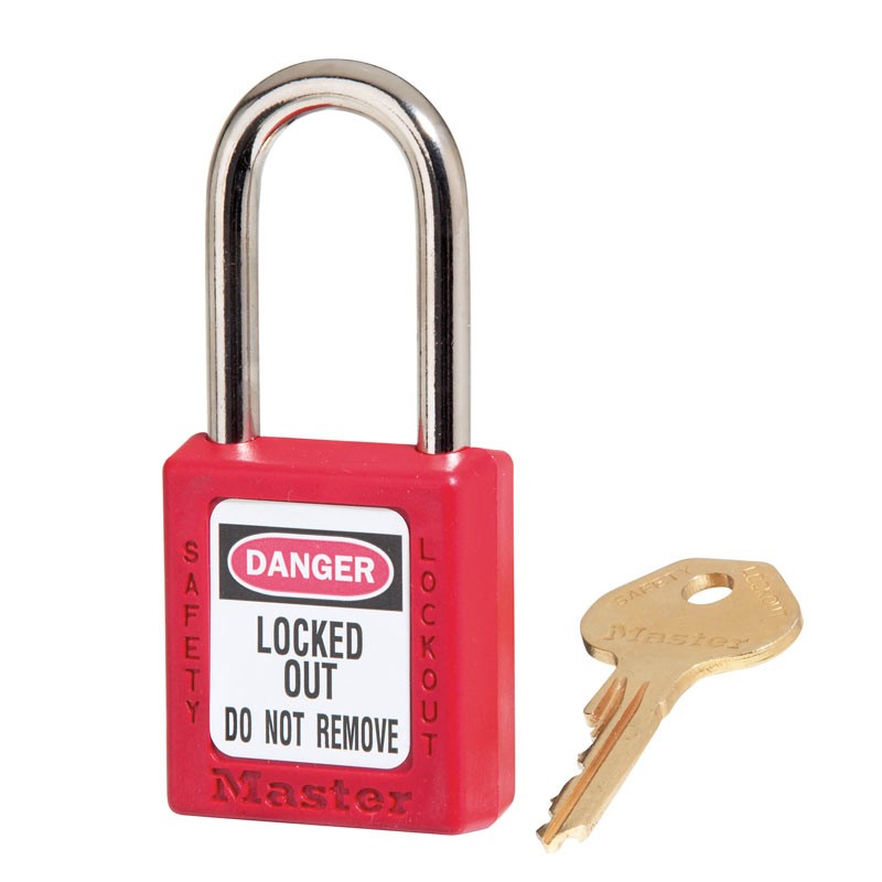 Red Zenex™, 6mm Thermoplastic Safety Padlock 410KARED