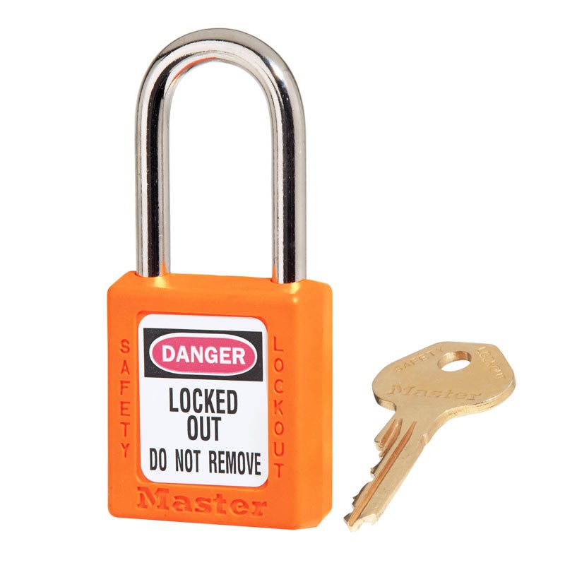 Orange Zenex™ thermoplastic safety padlock 410ORJ