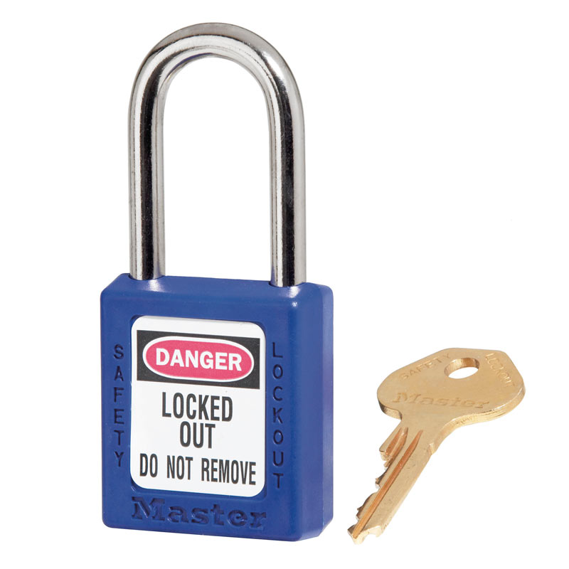 Blue Zenex™ thermoplastic safety padlock 410BLU