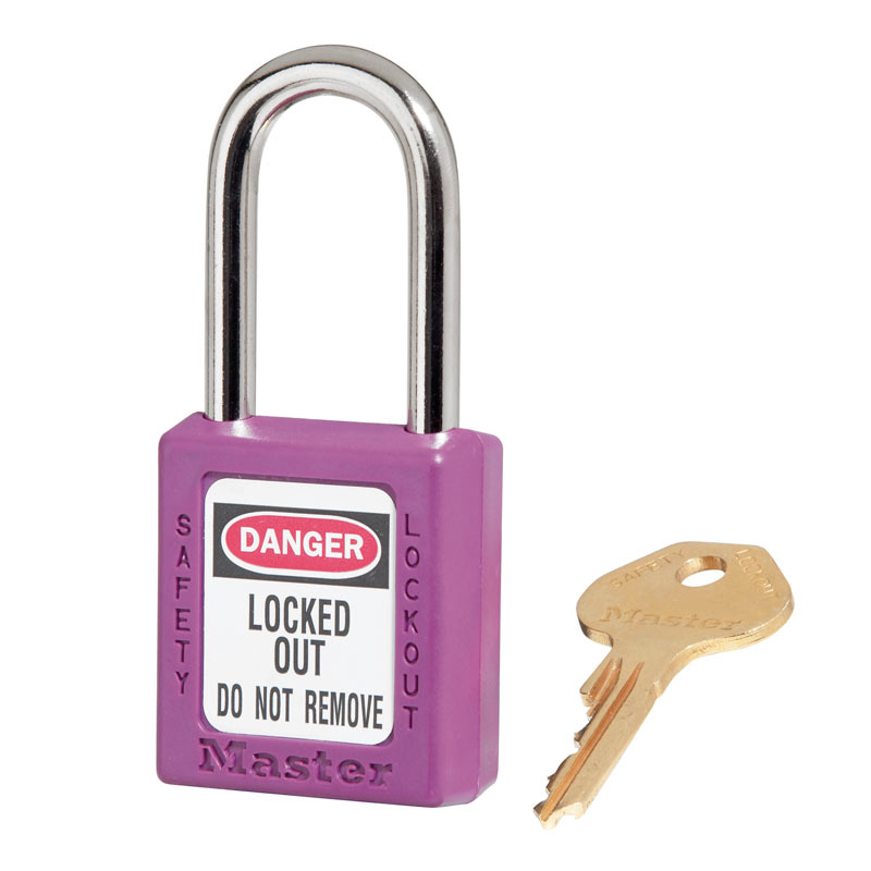 Purple Zenex™ 6mm thermoplastic safety padlock 410PRP