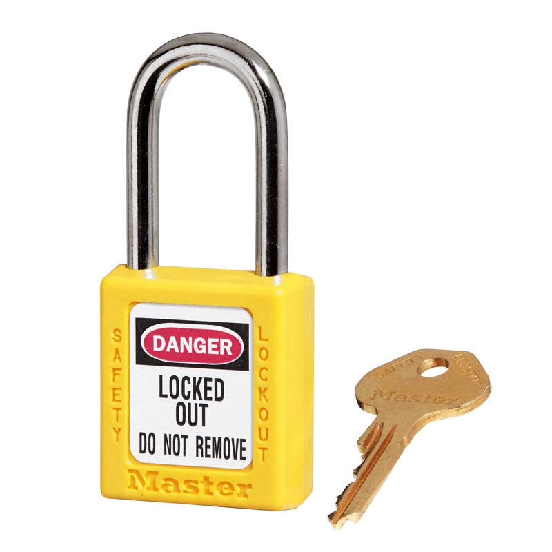 Yellow Zenex™6mm thermoplastic safety padlock ML-410YLW