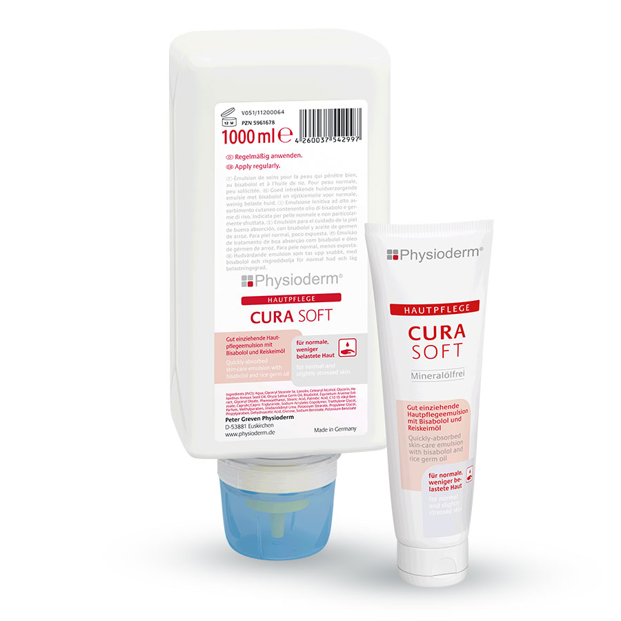 Hand care cream PHYSIODERM CURA SOFT, pack of 100 ml/1L