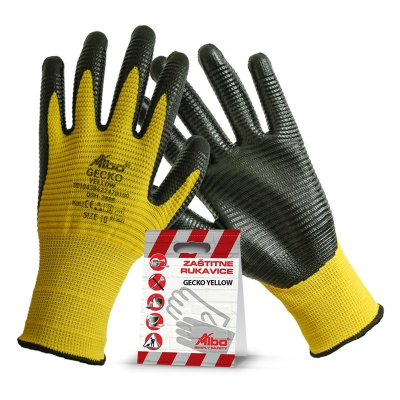 Protective gloves GECKO YELLOW BL