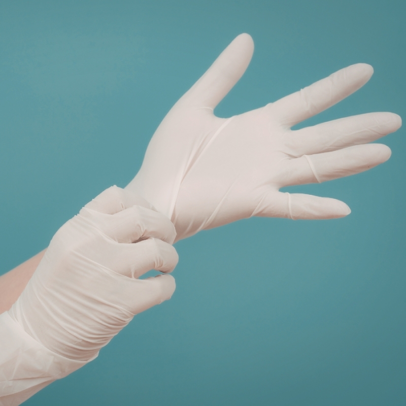 PPS WHITE LABEL – nitrilne hemijske medicinske rukavice, bele, 3.5G